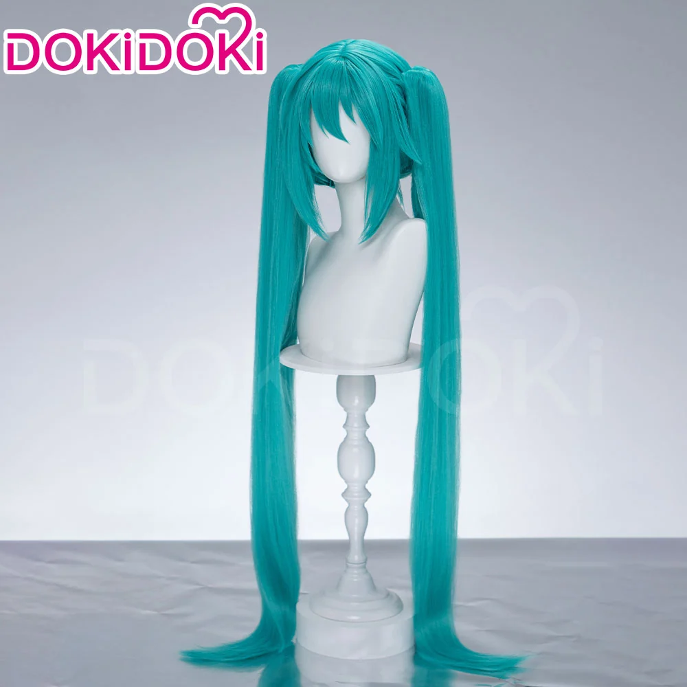 【Partially Ready For Ship】【Holographic Shimmer Fiber】【Pre Crimped】【100 CM】DokiDoki Cosplay Wig Long Straight Green Blue Hair Twin Tails - Image 3