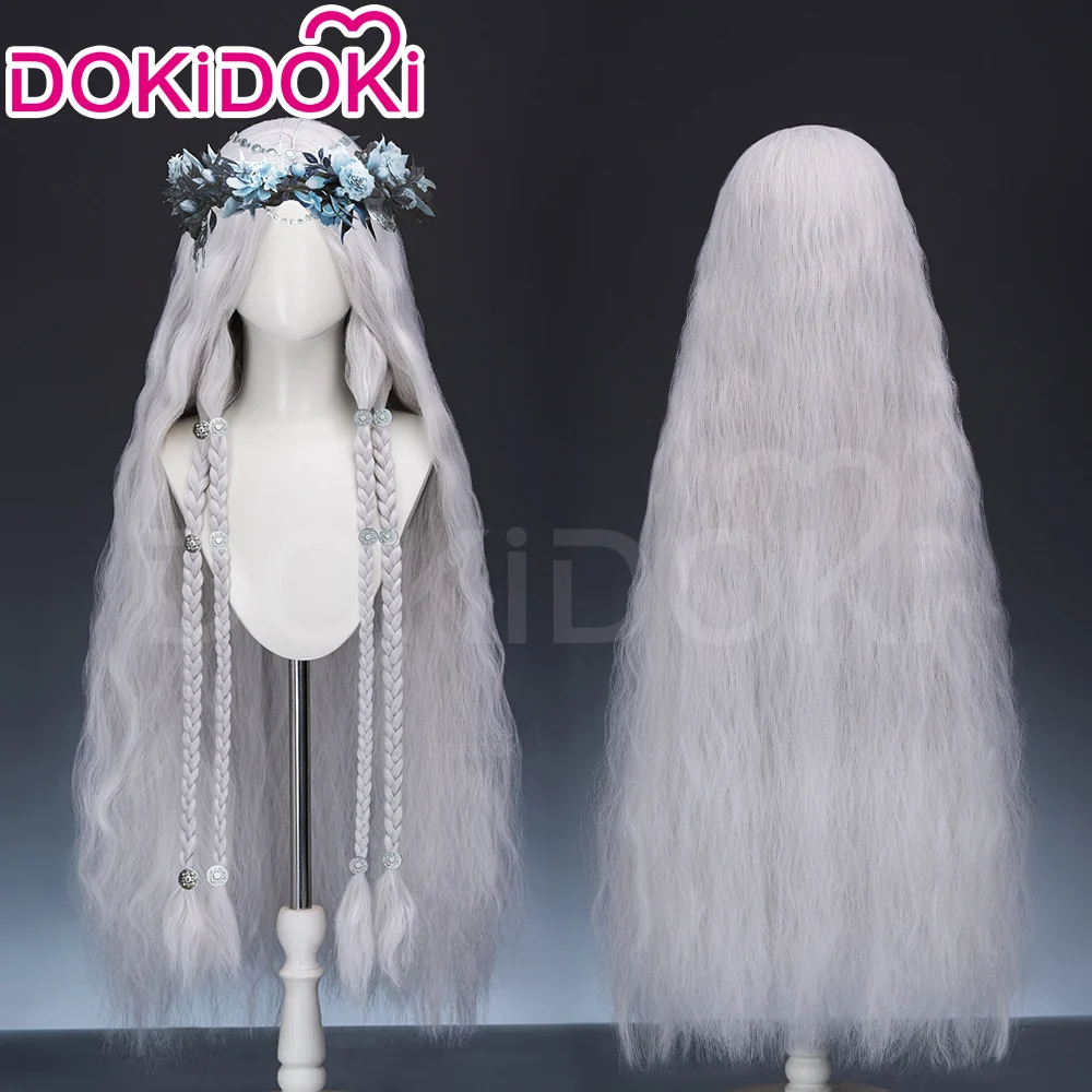 【Ready For Ship】【100 CM】DokiDoki Game Cosplay Wig Long Curly Silver Hair