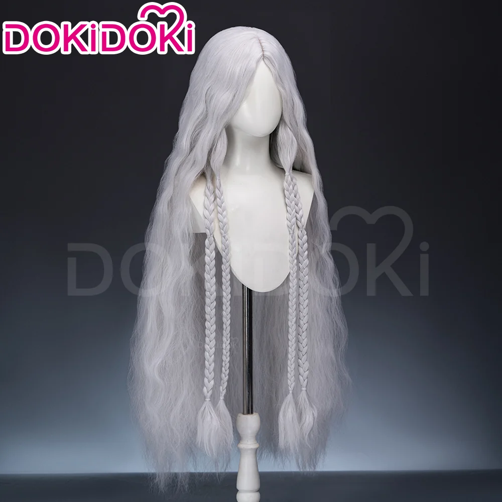 【Ready For Ship】【100 CM】DokiDoki Game Cosplay Wig Long Curly Silver Hair - Image 3