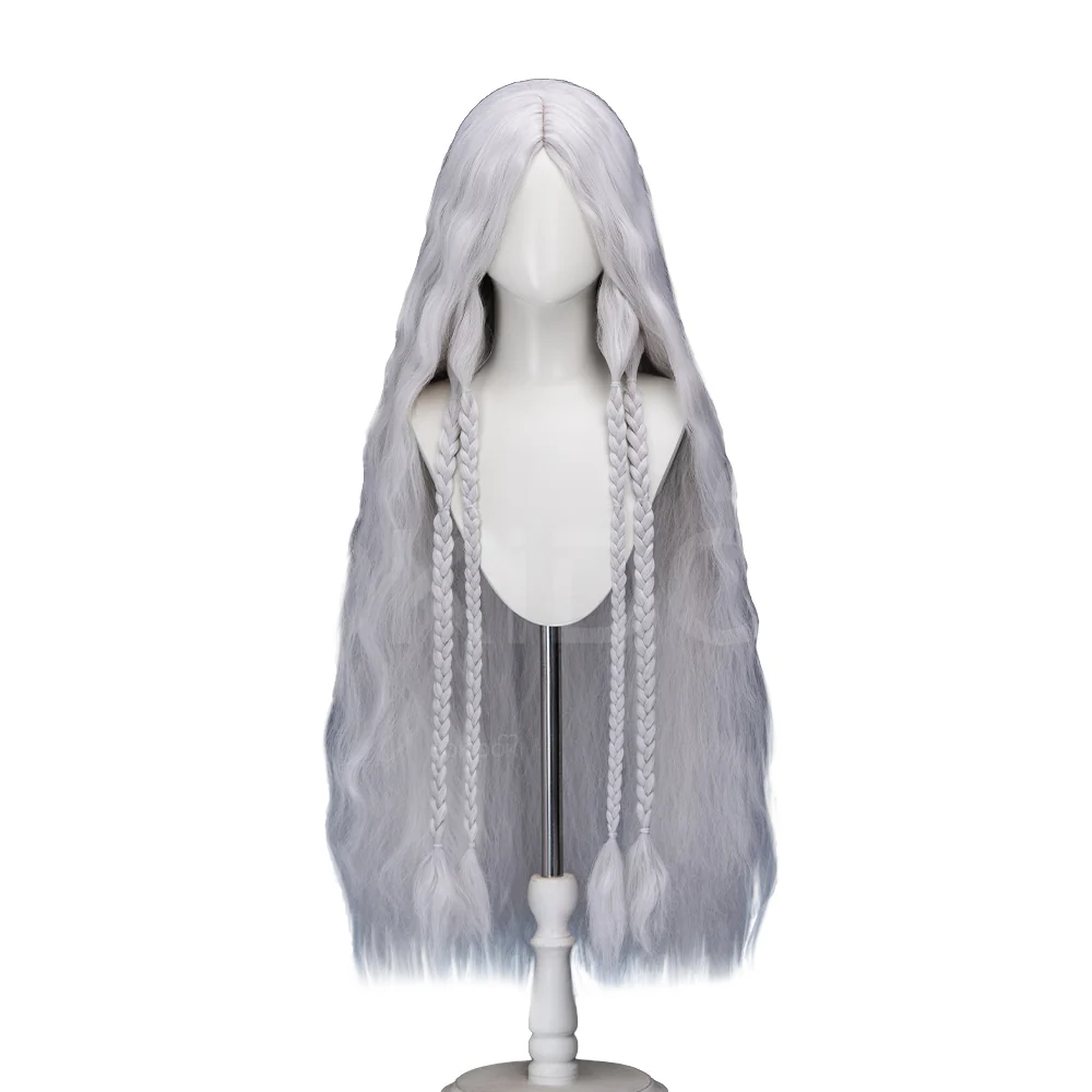 【Ready For Ship】【100 CM】DokiDoki Game Cosplay Wig Long Curly Silver Hair - Image 5