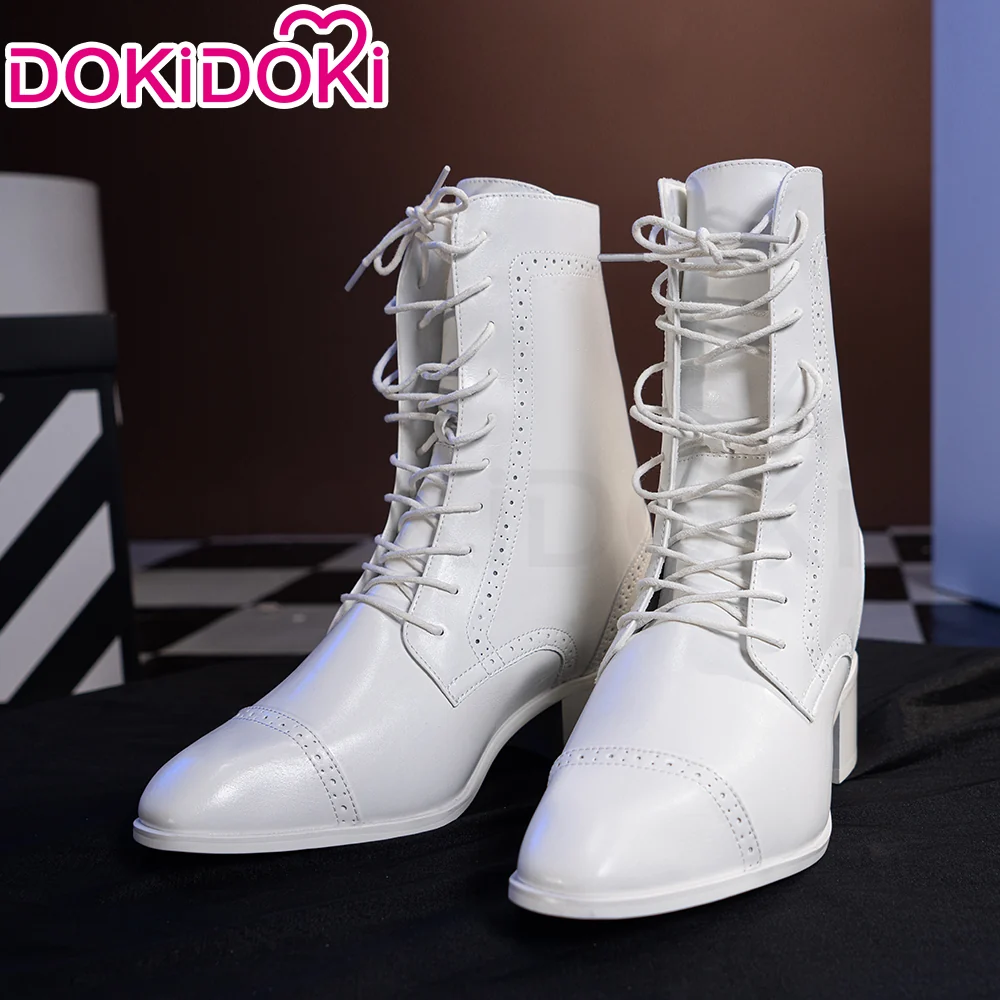 【15 CM】DokiDoki Height Increasing Shoes / Elevator Shoes Leather Boots White 15 CM - Image 6