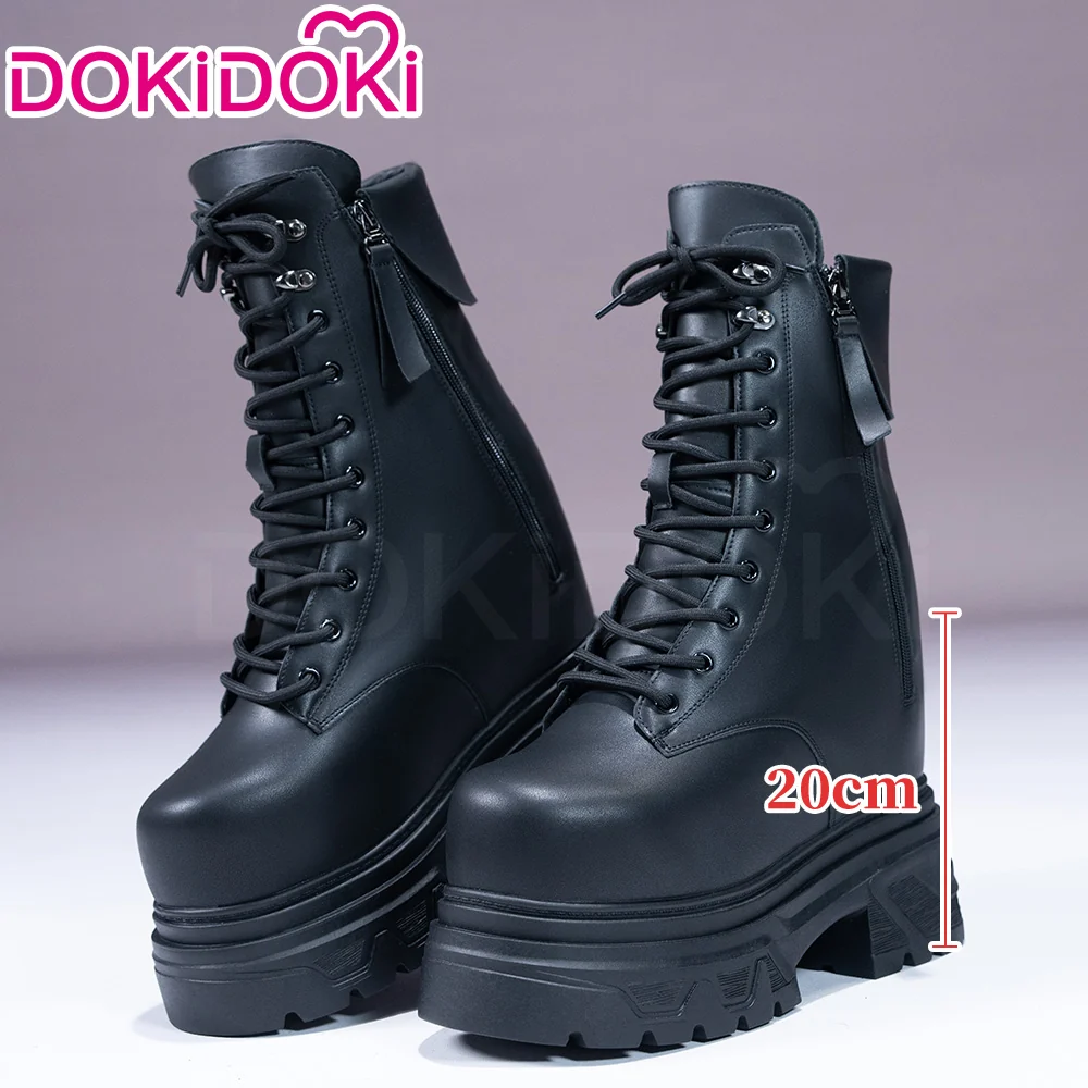 【20 CM】DokiDoki Height Increasing Shoes / Elevator Shoes Black Boots Invisible Thick-Soled Platform Shoes - Image 2