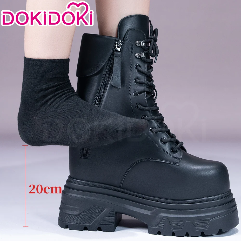 【20 CM】DokiDoki Height Increasing Shoes / Elevator Shoes Black Boots Invisible Thick-Soled Platform Shoes - Image 3