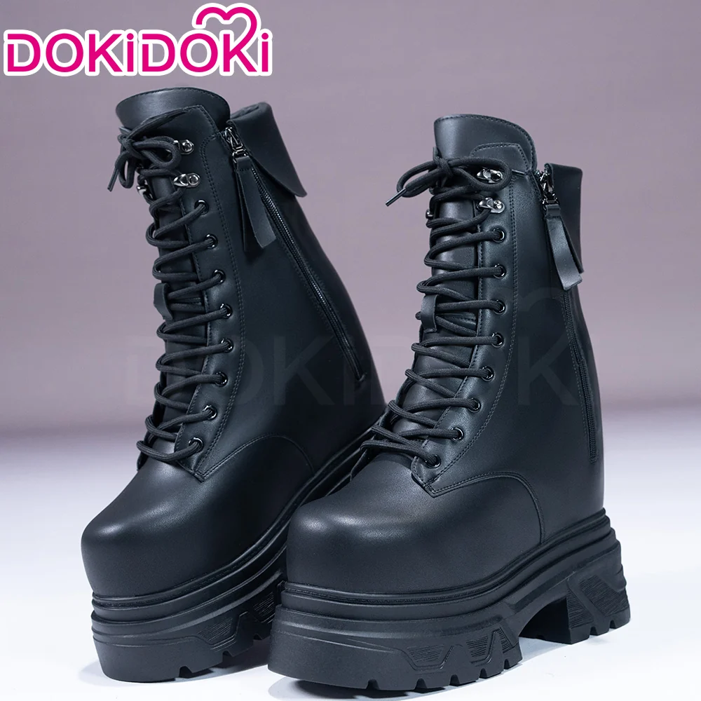 【20 CM】DokiDoki Height Increasing Shoes / Elevator Shoes Black Boots Invisible Thick-Soled Platform Shoes - Image 5