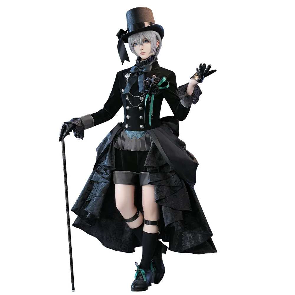 【Ready For Ship】DokiDoki-SR Anime Cosplay Ciiel Phaantomhiive Costume Black Rose - Image 5