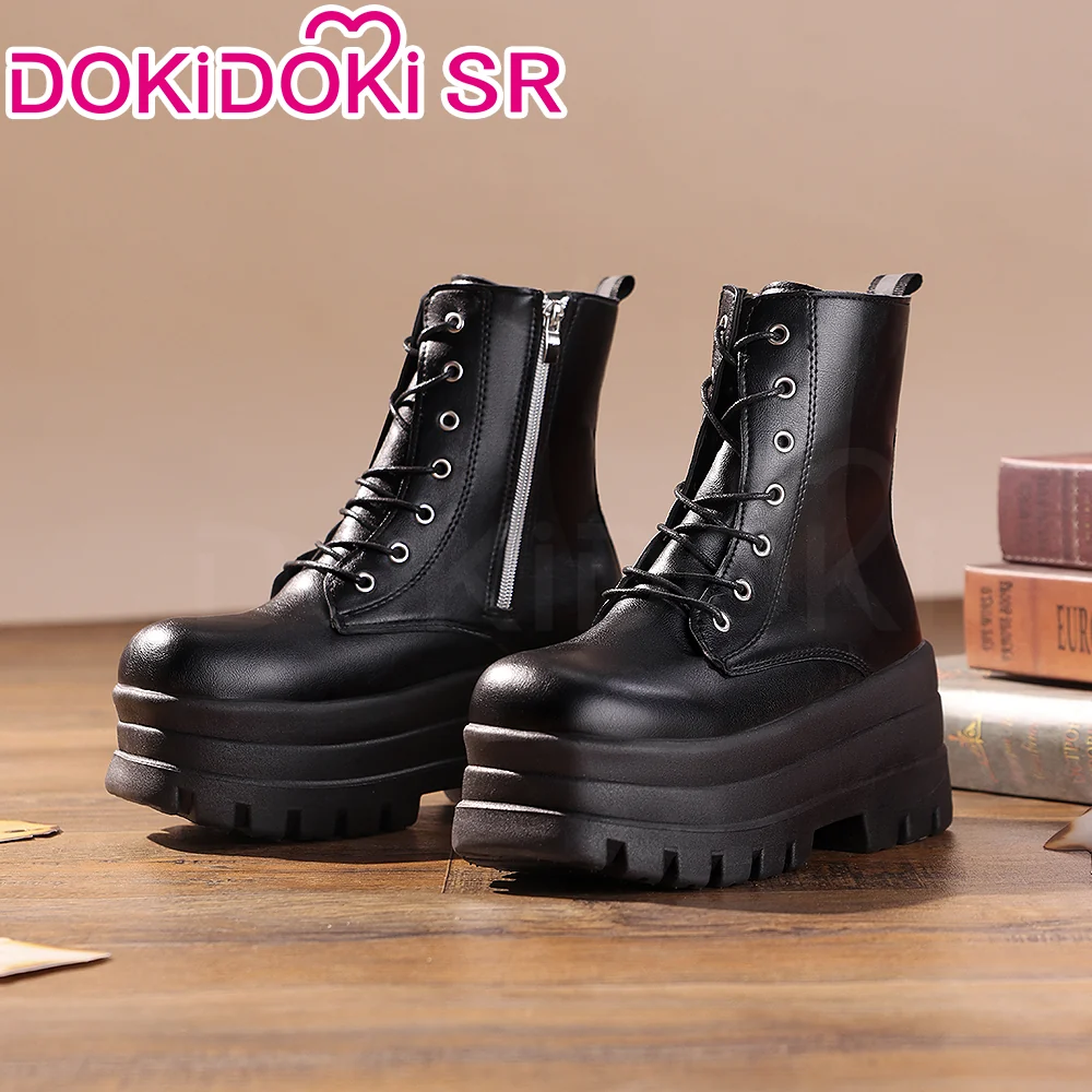 【8 CM】DokiDoki Height Increasing Shoes / Elevator Shoes Martin Boots Black Invisible Thick-Soled 8 CM Platform Shoes - Image 4
