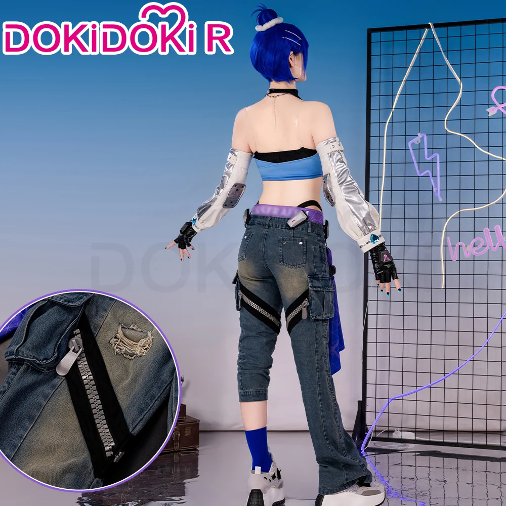 【Partially Ready For Ship】DokiDoki-R Game Cosplay Costume Blue Girl Group - Image 3