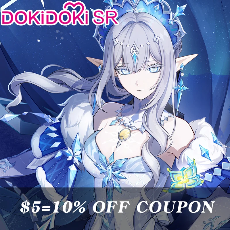 【Confirmed】$5 Deposit =10% OFF Coupon DokiDoki-SR Game Genshin Impact Cosplay Tsaritsa Costume Anastasya Feodorovna Snezhnaya Sudden Snow - Image 2