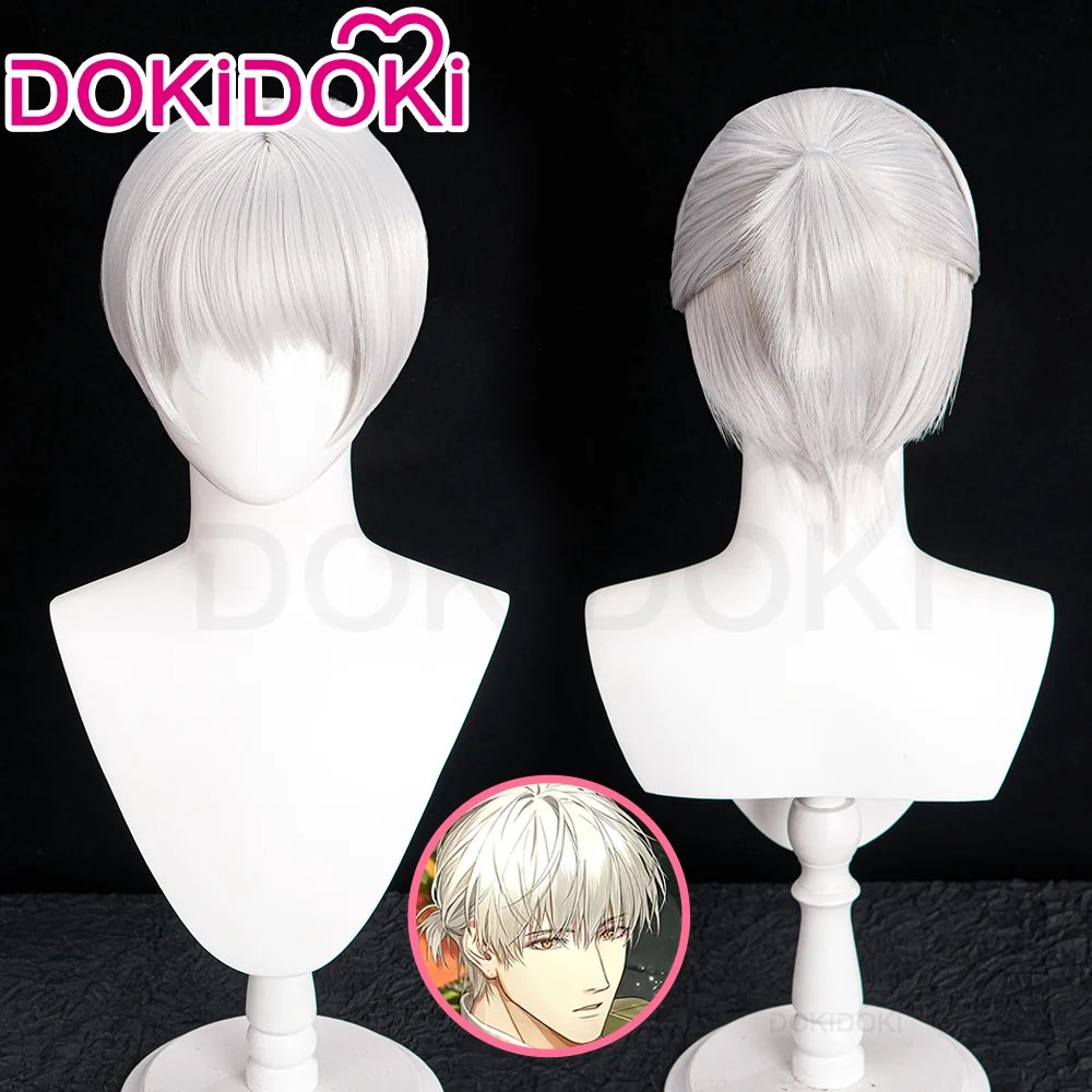 【Ready For Ship】DokiDoki Game Light and Night Cosplay Sariel Wig Short Straight White Hair Qi Sili