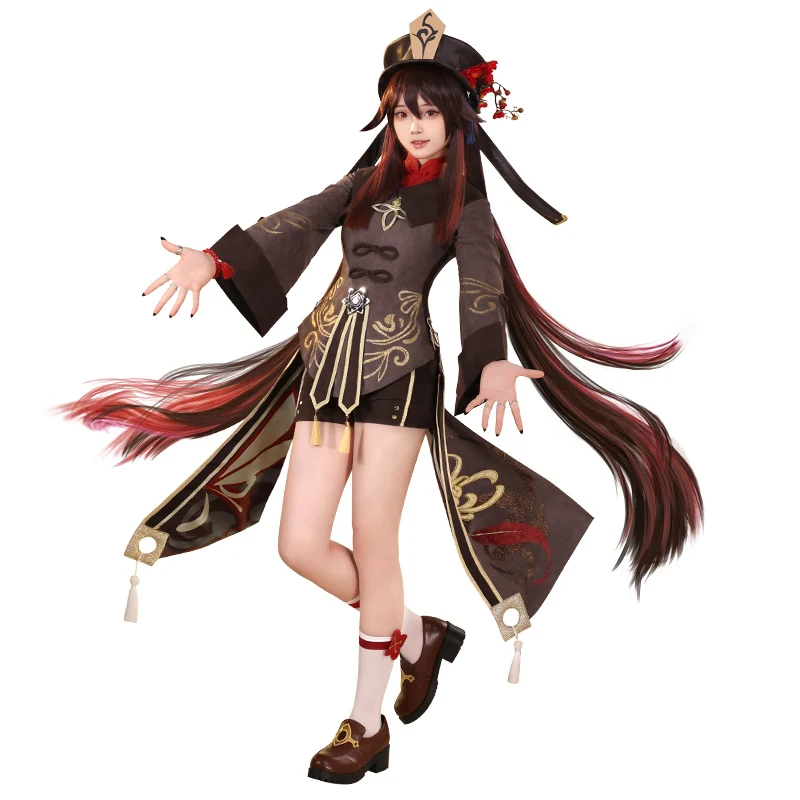 【US/EU LOCAL SHIPPING 】【Size S-XXL】DokiDoki-SR Game Genshin Impact Hutao Cosplay Costume Hu Tao Costume / Wig Halloween - Image 9