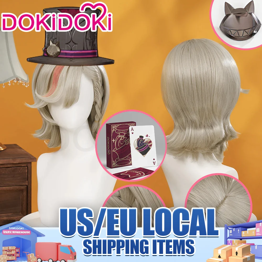 【US/EU LOCAL SHIPPING 】【Upgrade Version】DokiDoki Game Genshin Impact Cosplay Lyney Poker Props / Wig Fontaine
