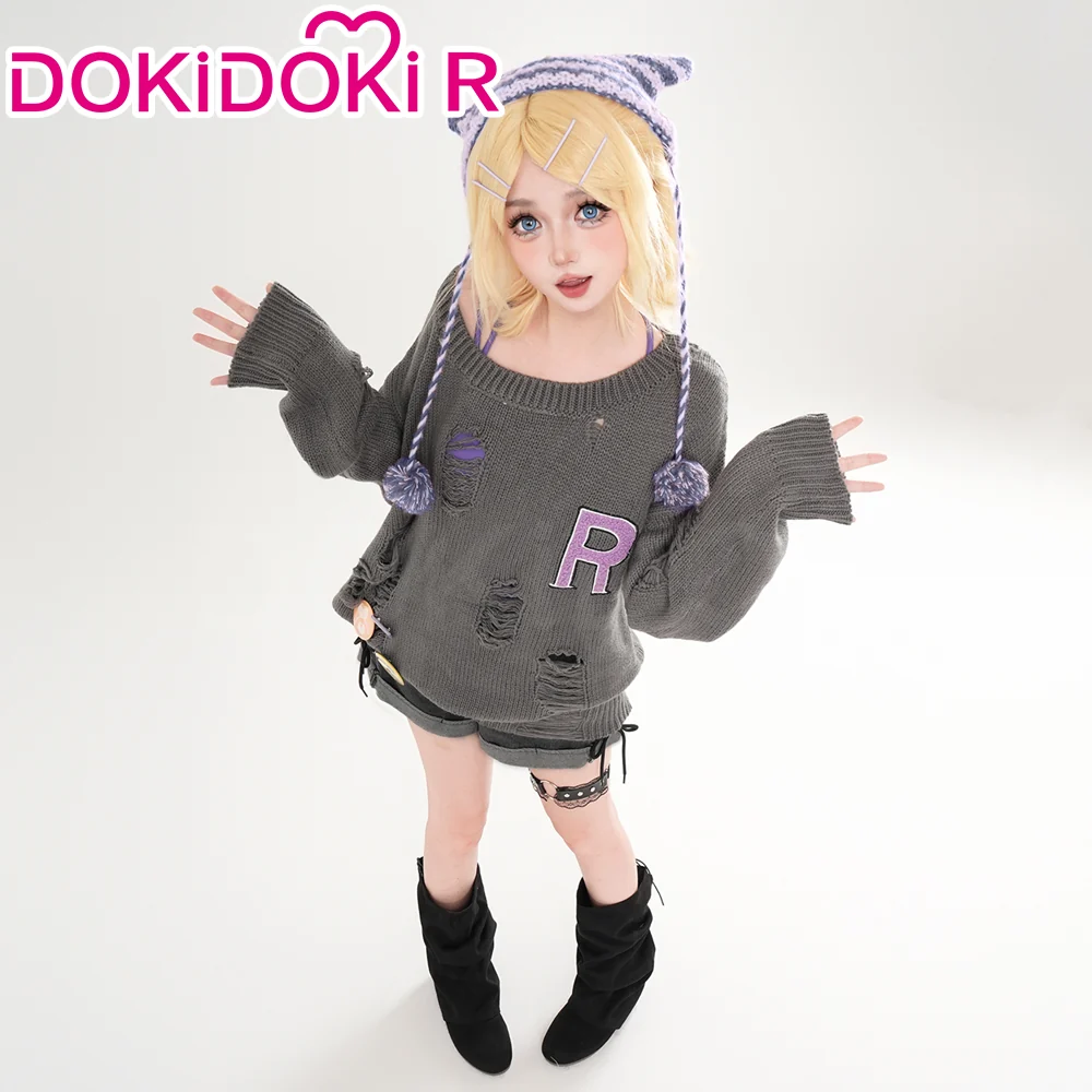 DokiDoki-R Vsinger Cosplay Kagamine Rinn X Don Quijote Costume Casual Wear Grey Sweater - Image 3