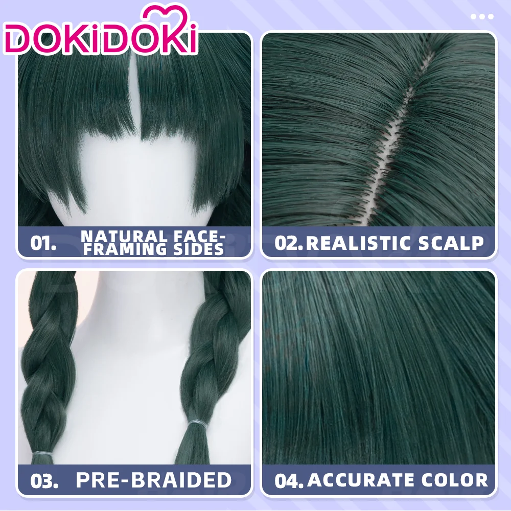 【Partially Ready For Ship】DokiDoki Anime The Apothecary Diaries Cosplay Maomao Wig Long Straight Green Hair Mao Mao Frog The Moon Fairy - Image 15