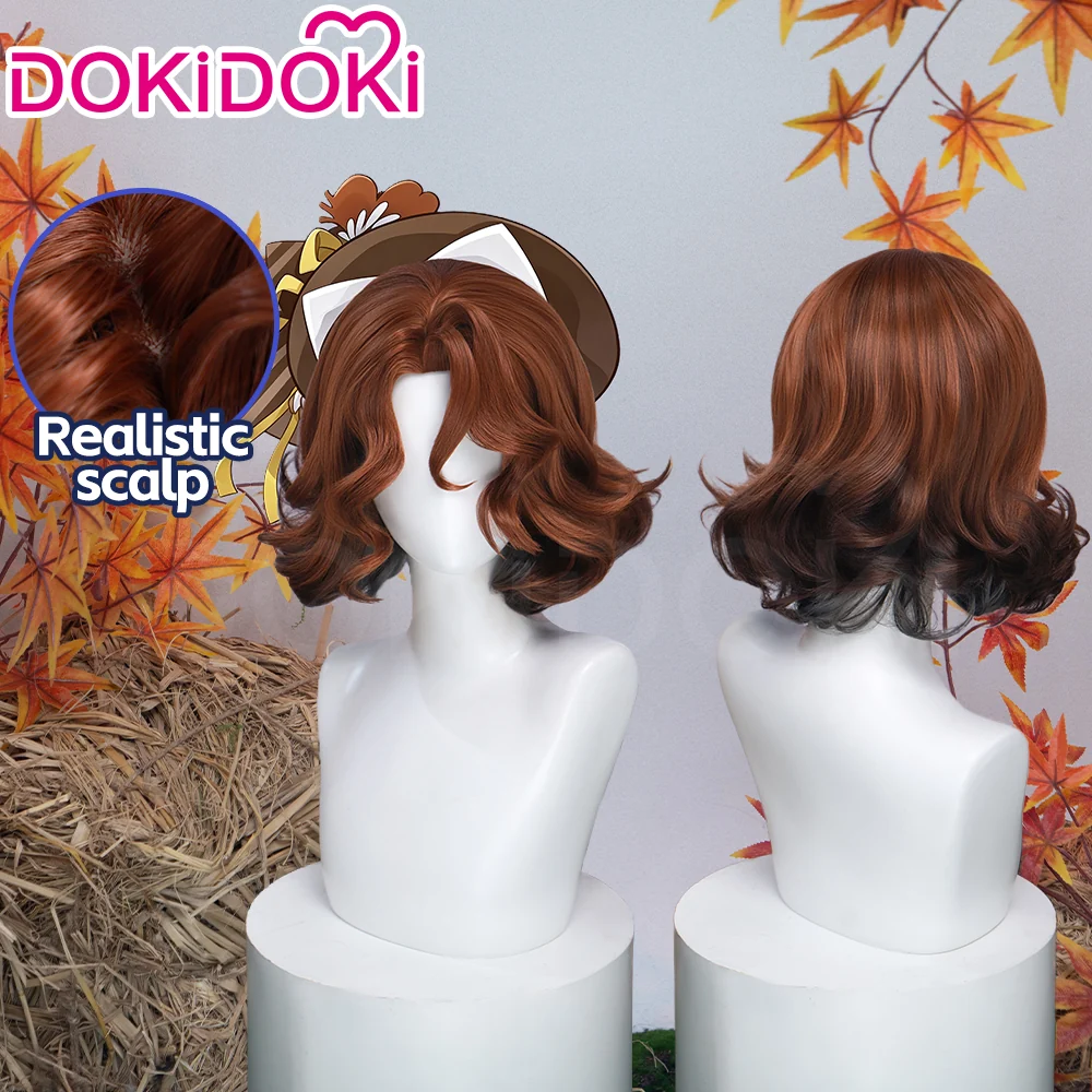 DokiDoki Anime Agents of the Four Seasons Cosplay Nadeshiko Iwaizuki Wig Short Curly Brown Hair