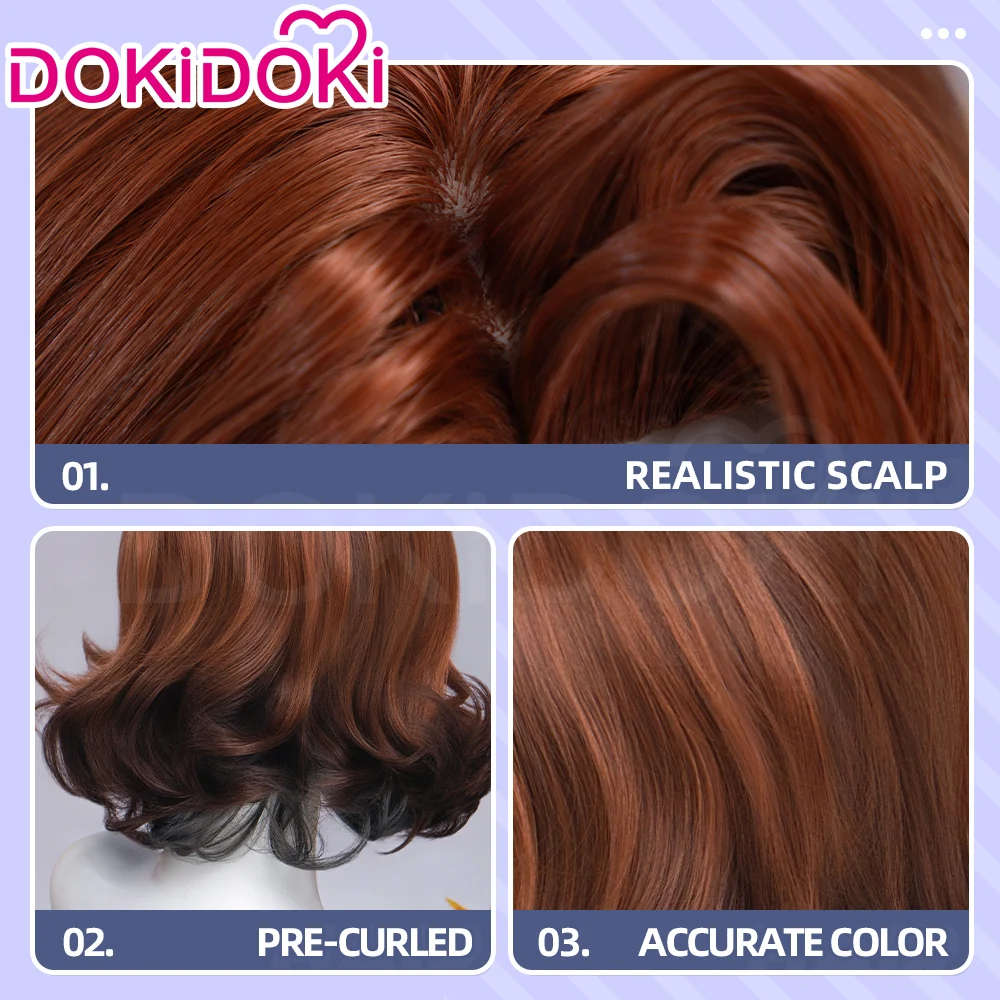 DokiDoki Anime Agents of the Four Seasons Cosplay Nadeshiko Iwaizuki Wig Short Curly Brown Hair - Image 4