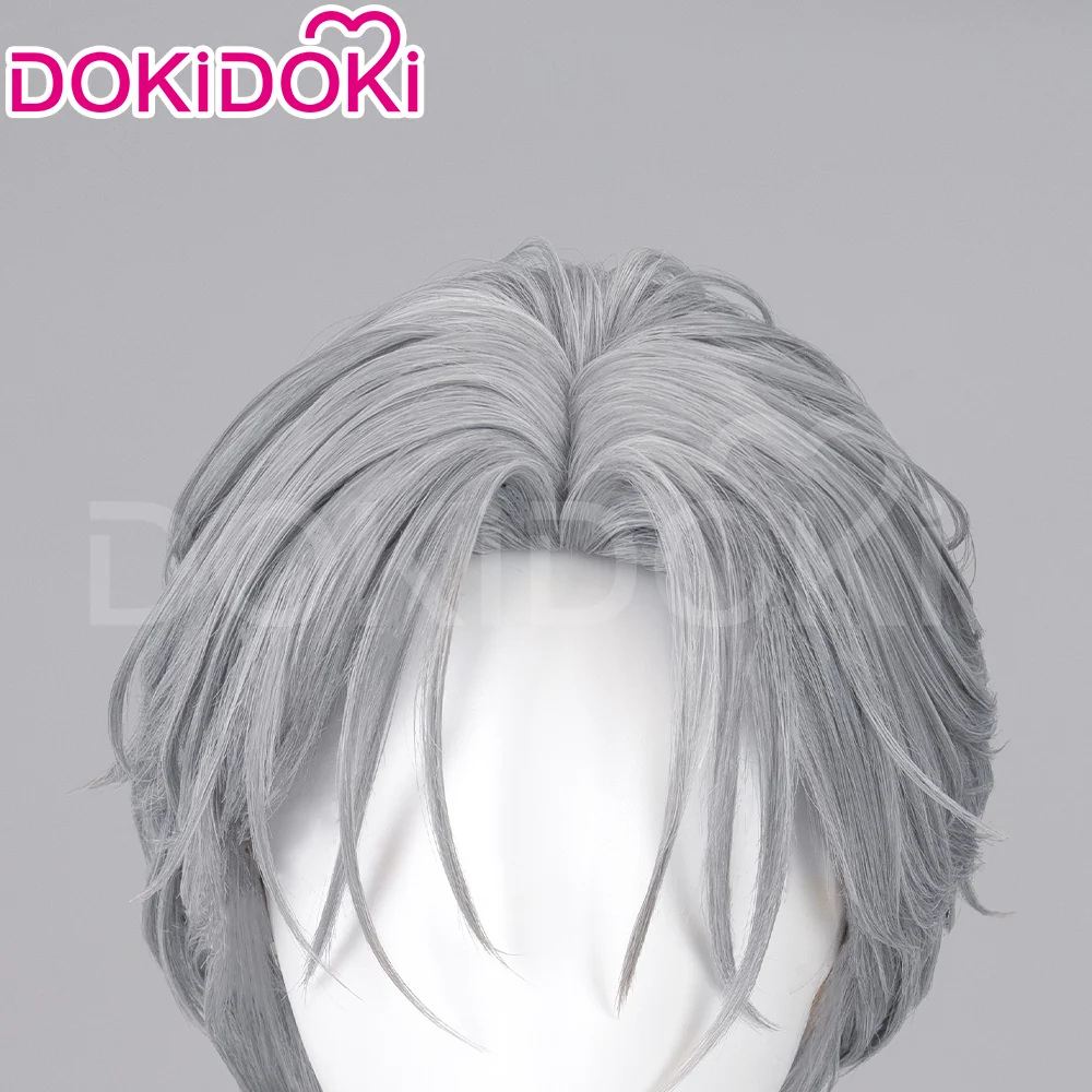 【Partially Ready For Ship】DokiDoki Anime Cosplay Wig / Tattoo Sticker / Earring / Necklace Short Straight Grey Hair 28th Adult Version - Image 10