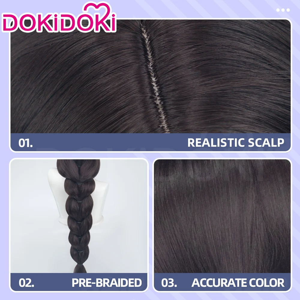DokiDoki Anime Avatar:The Last Airbender Cosplay Katara Wig Long Dark Brown Hair Braid - Image 4