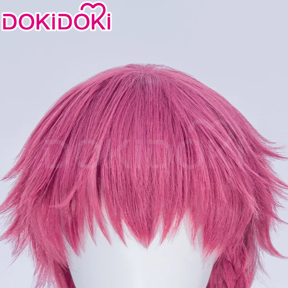 【Ready For Ship】DokiDoki Anime Cosplay Wig Red Pink Short Braid - Image 10