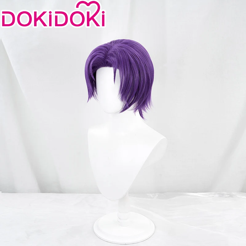 【 Ready For Ship】DokiDoki Anime Cosplay Reeo Mikaage Wig Short Straight Purple Hair - Image 2