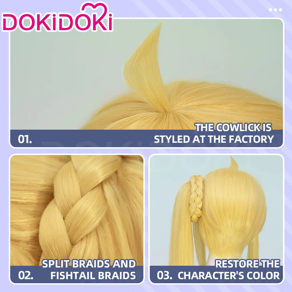 【Ready For Ship】DokiDoki Anime Bocchi the Rock! Cosplay Ijichi Nijika Wig Long Straight Yellow Hair Long Ponytail Kessoku Band - Image 4