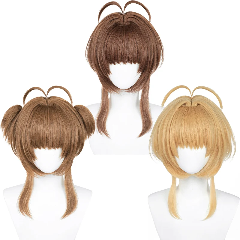 【Ready For Ship】DokiDoki Anime Card Captor Sakura Cosplay Kinomoto Sakura Wig Light Brown/Dark brown/Blond Hair Cardcaptor Sakura/ Hair accessories - Image 5