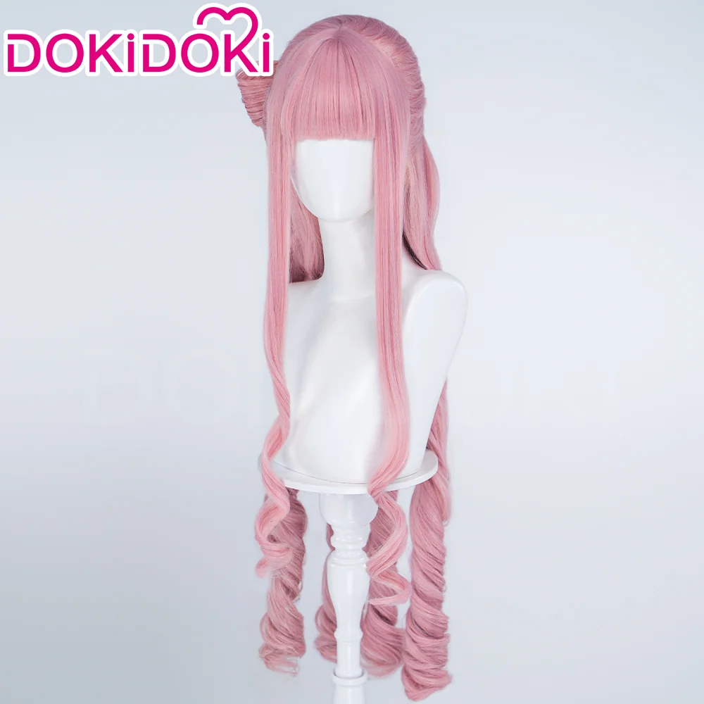DokiDoki Anime Cosaply Wig Long Curly Pink Hair Pre Braided Pre Curled Detachable Buns HEROINESSS - Image 4
