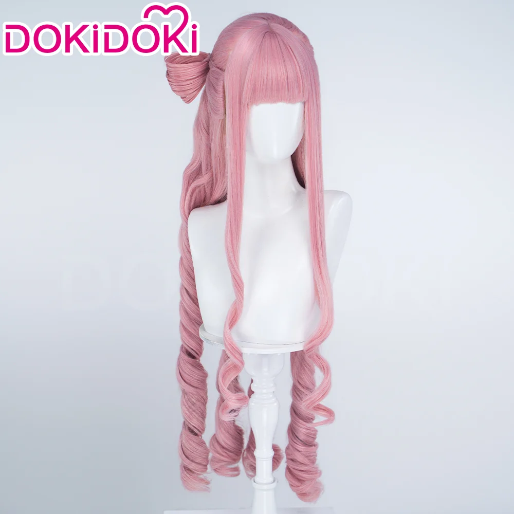 DokiDoki Anime Cosaply Wig Long Curly Pink Hair Pre Braided Pre Curled Detachable Buns HEROINESSS - Image 5