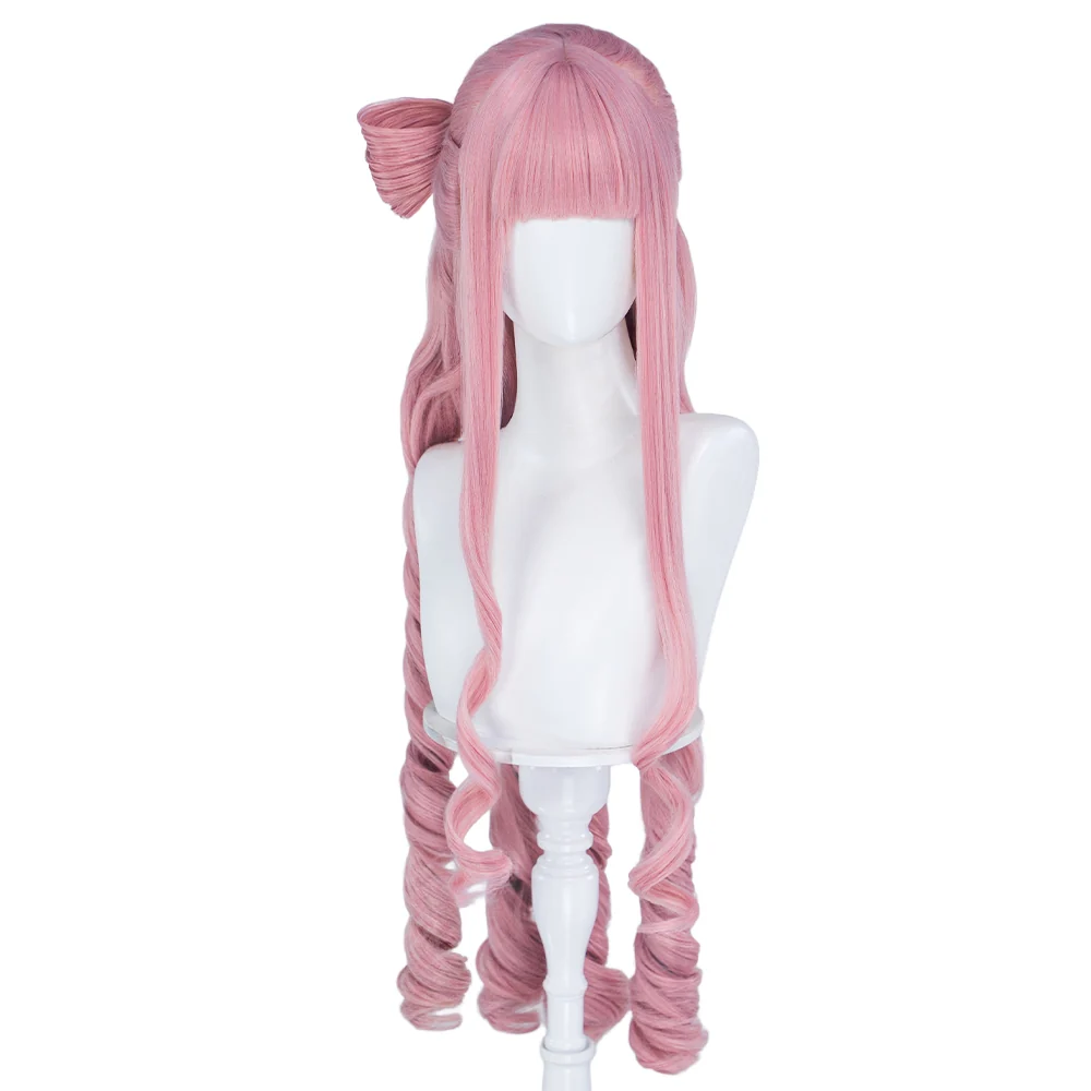 DokiDoki Anime Cosaply Wig Long Curly Pink Hair Pre Braided Pre Curled Detachable Buns HEROINESSS - Image 6