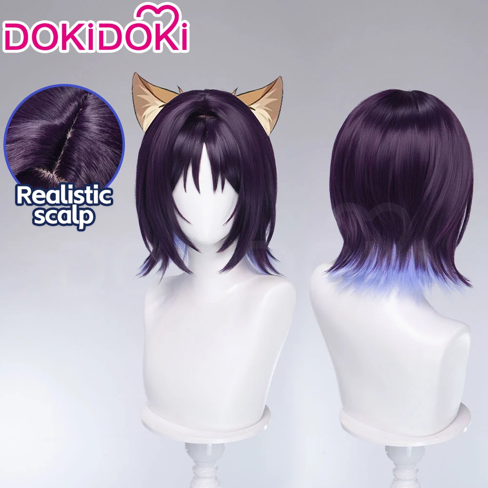 【Ready For Ship】DokiDoki Anime Cosmic Princess Kaguya! Cosplay Iroha Sakayori Wig Short Purple Blue Hair Bun - Image 2