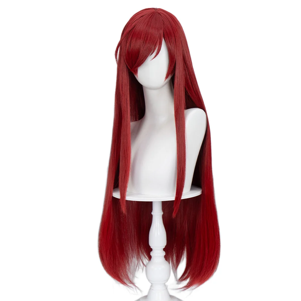 【Ready For Ship】DokiDoki Anime Cosplay Erzza Scarleet Wig Long Straight Red Hair - Image 2