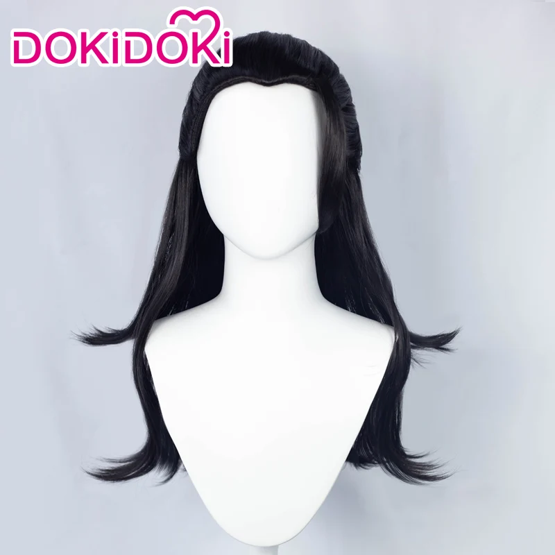 【Ready For Ship】Dokidoki Anime Cosplay Wig Long Black Half Bun Hair/ Earrings - Image 2