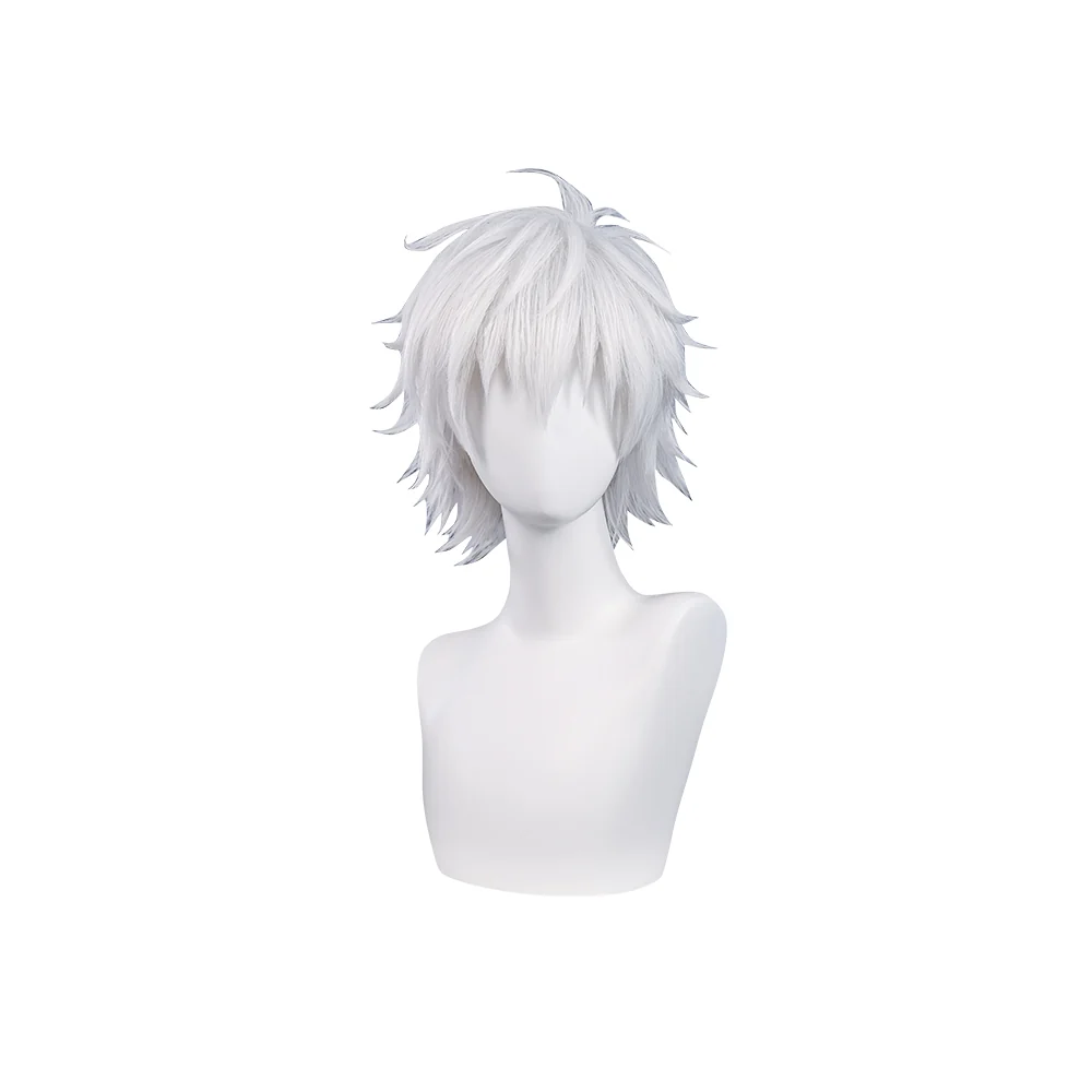 DokiDoki Anime Cosplay White/ Grey Wig/ Glasses/  White False Eyelash Short Grey Halloween - Image 13