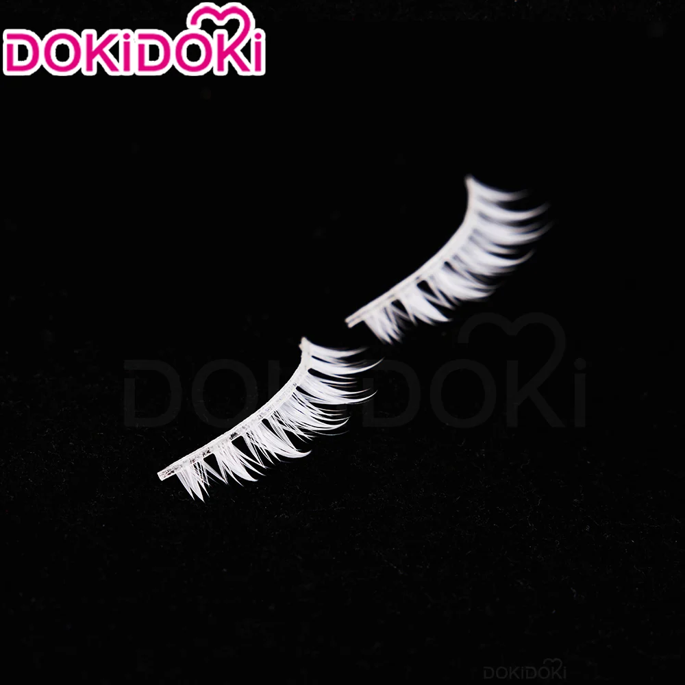 DokiDoki Anime Cosplay White/ Grey Wig/ Glasses/  White False Eyelash Short Grey Halloween - Image 8