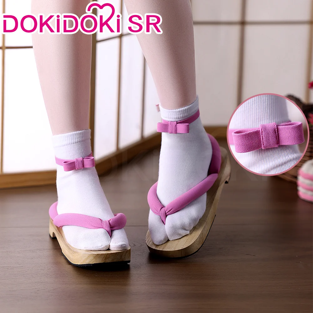 【Partially Ready For Ship】DokiDoki-SR Anime Cosplay Japanese Geta Blue Purple Pink Shoes Wooden Clogs - Image 5