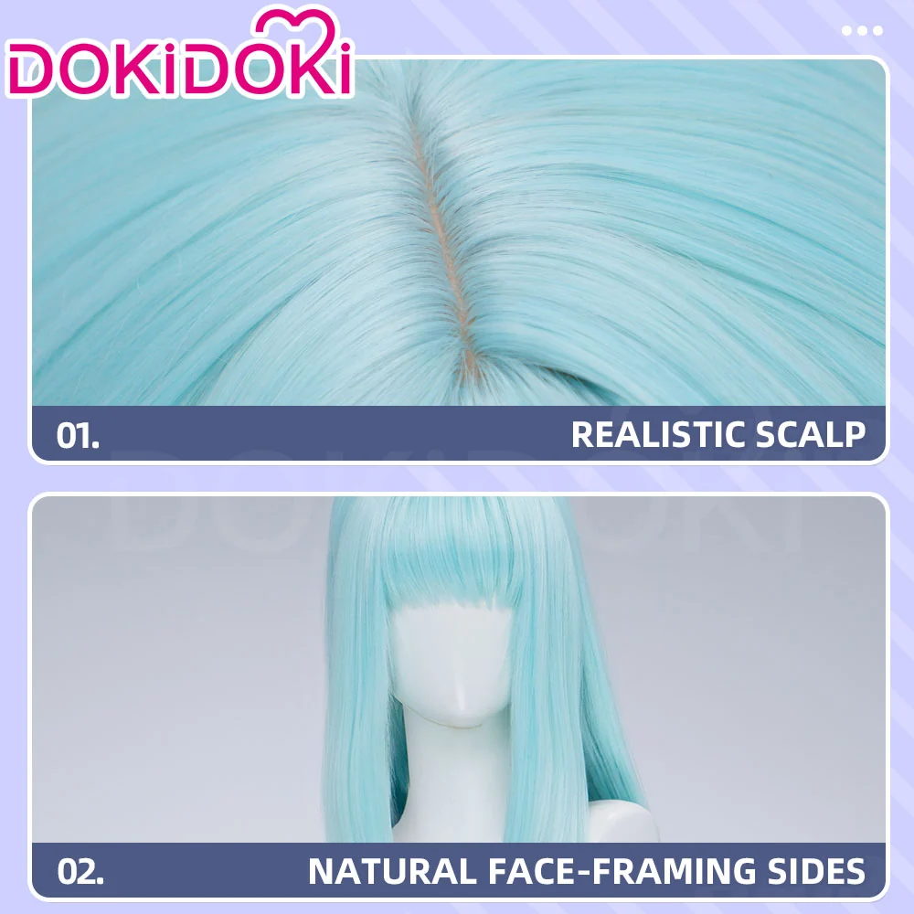 【Ready For Ship】DokiDoki Anime Cosplay Magical Transformation Wig Long Straight Pale Blue Hair - Image 4