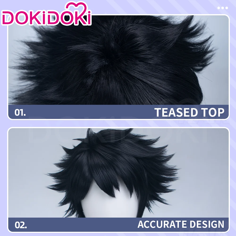 DokiDoki Anime Cosplay Pirate Captain Wig Short Black Hair - Image 4