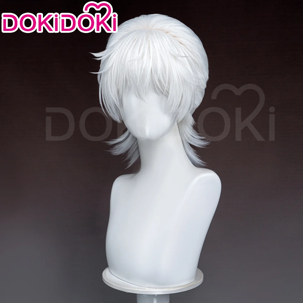DokiDoki Anime Cosplay Short Curly White Layered Hair - Image 2