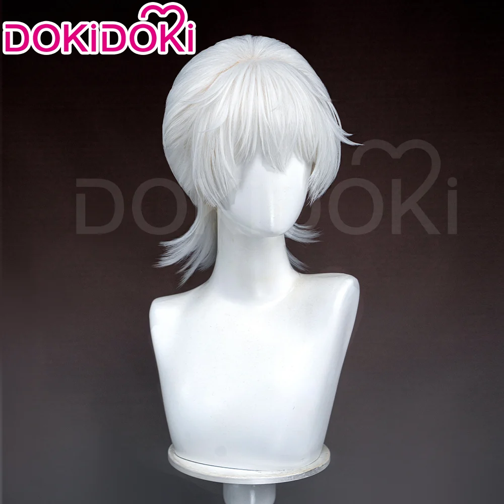 DokiDoki Anime Cosplay Short Curly White Layered Hair - Image 3