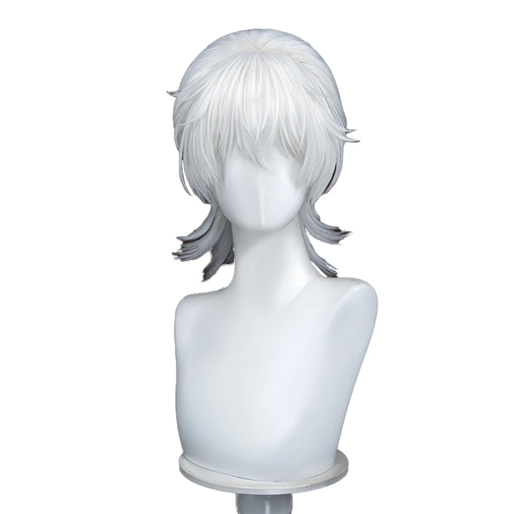 DokiDoki Anime Cosplay Short Curly White Layered Hair - Image 5