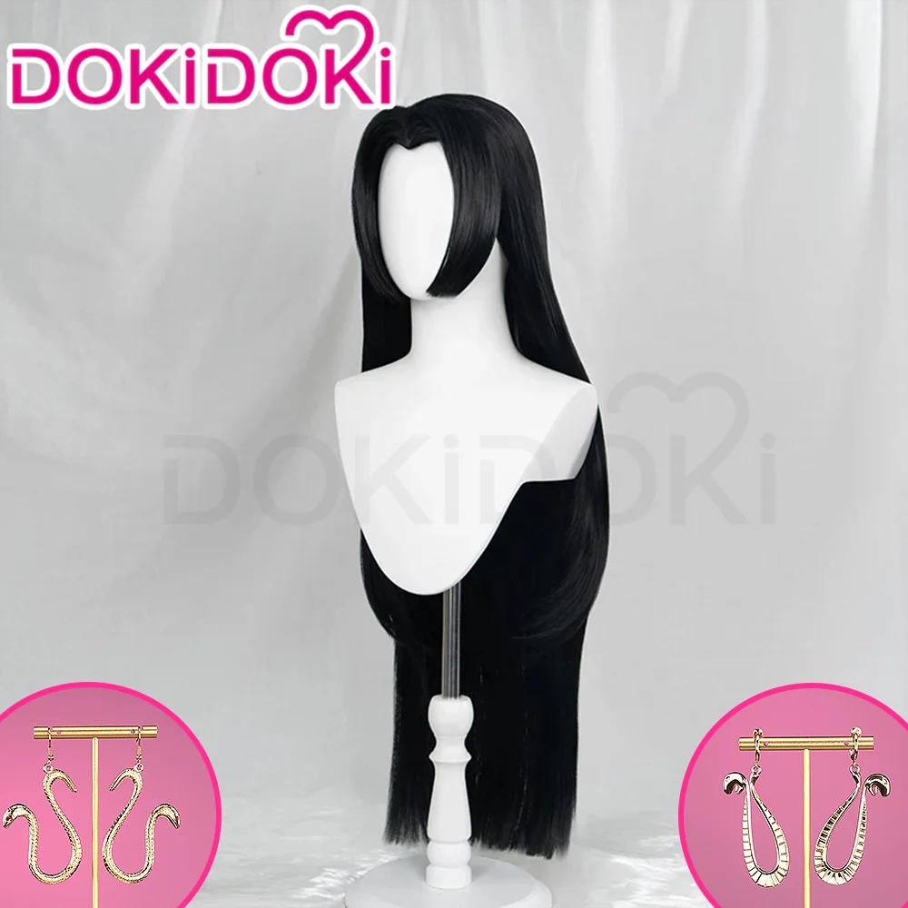 【Ready For Ship】DokiDoki Anime Cosplay Wig Black Long Straight Hair / Earring - Image 3