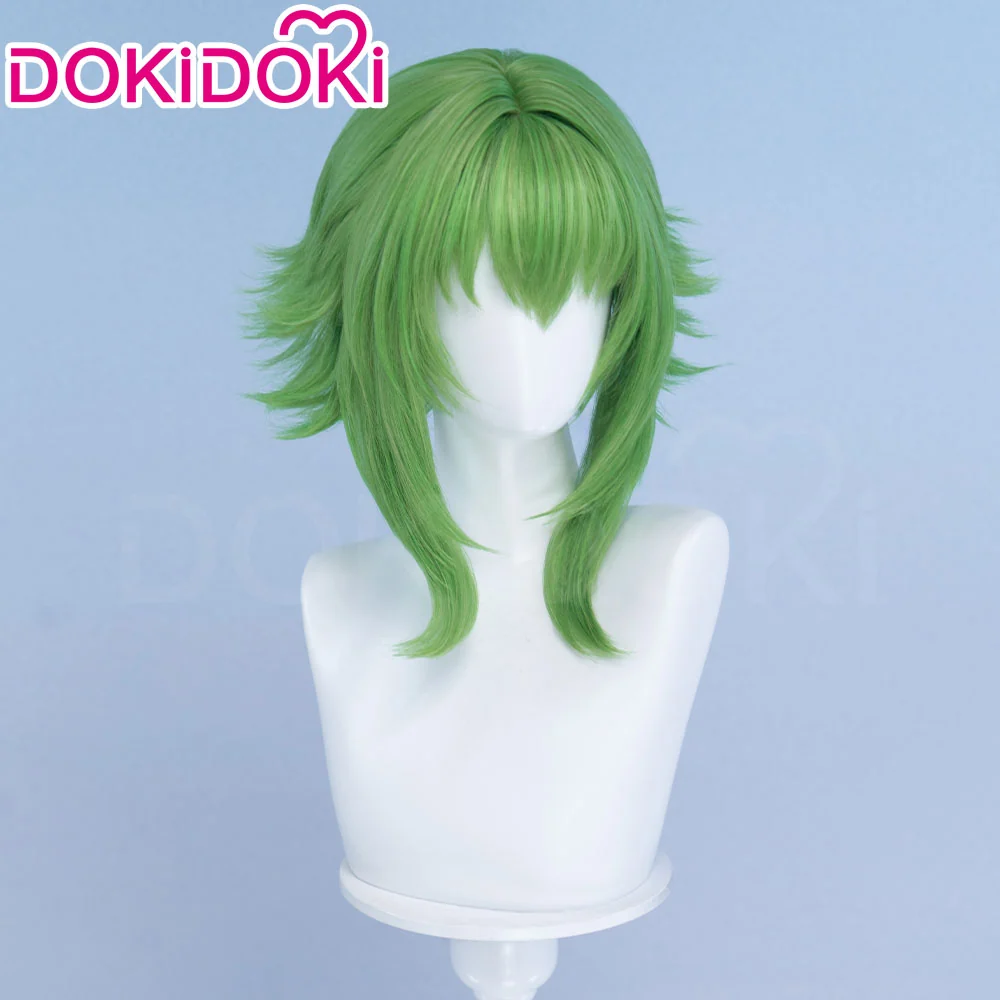 DokiDoki Anime Cosplay Wig Long Curly Green Flipped Ends Hair - Image 3