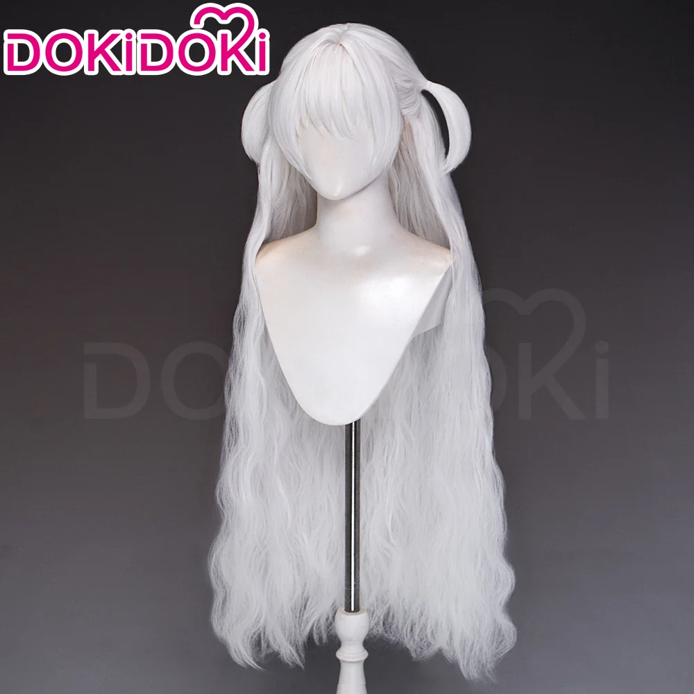 DokiDoki Anime Cosplay Wig Long Curly White Hair Pre Braided - Image 2