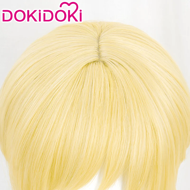 DokiDoki Anime Cosplay Wig Long Curly Yellow Headwear - Image 4