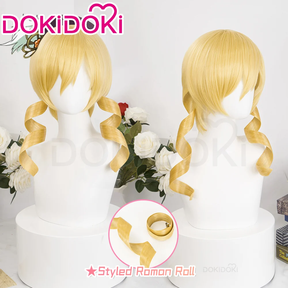 【Ready For Ship】DokiDoki Anime Cosplay Wig Long Curly Yellow Styled Headwear