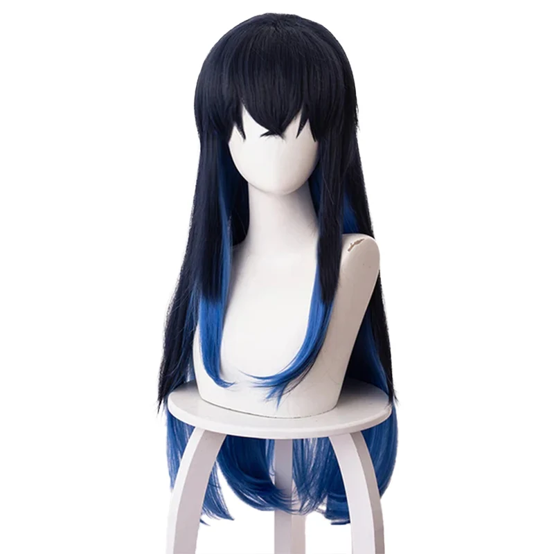 Dokidoki  Anime Cosplay Wig Long Hair Dark Blue Halloween - Image 6