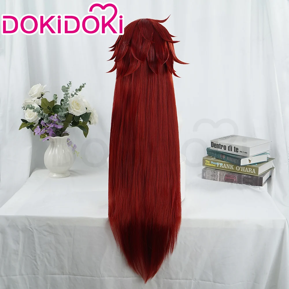 【Ready For Ship】DokiDoki Anime Cosplay Wig Long Straight Red Hair - Image 3