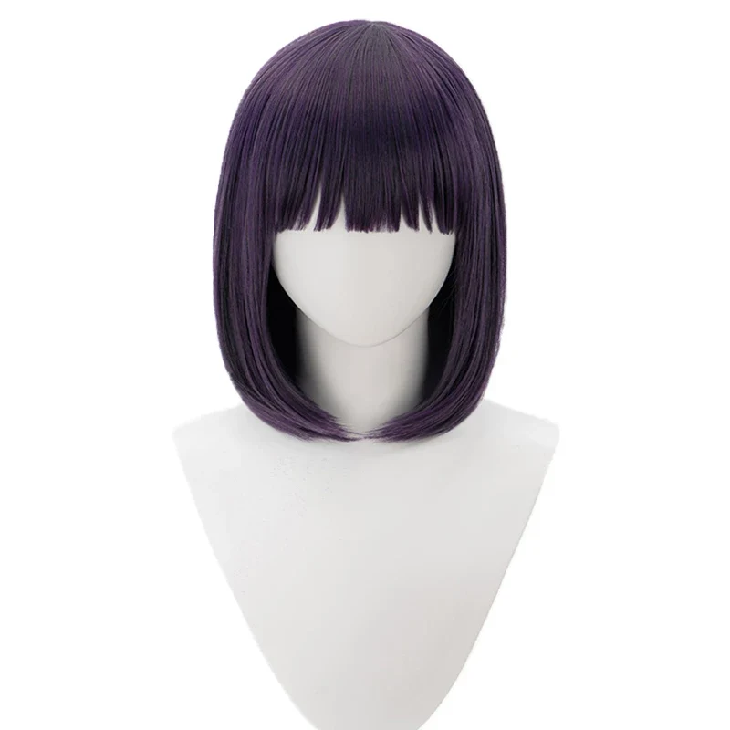 DokiDoki Anime Cosplay Wig Short Straight Purple Hair - Image 2