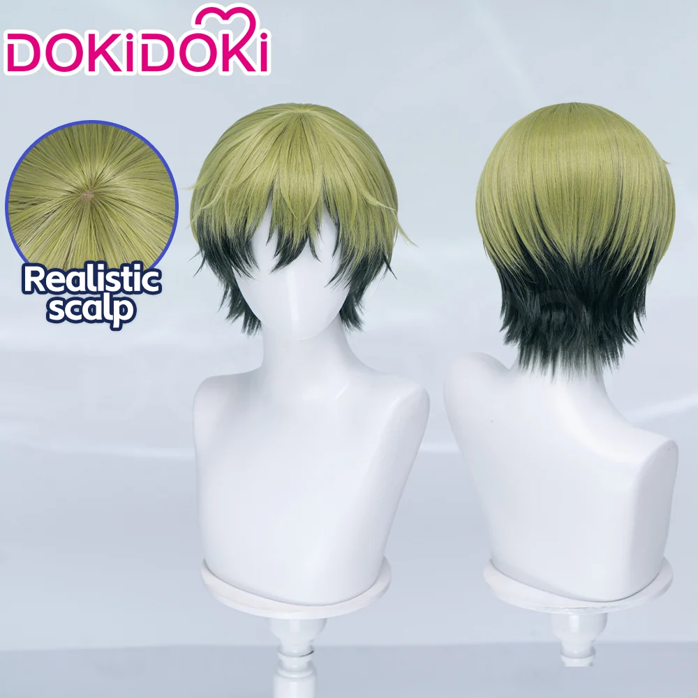 【Ready For Ship】DokiDoki Anime Cosplay Wig Short Blonde Green Black Layered Hair - Image 7