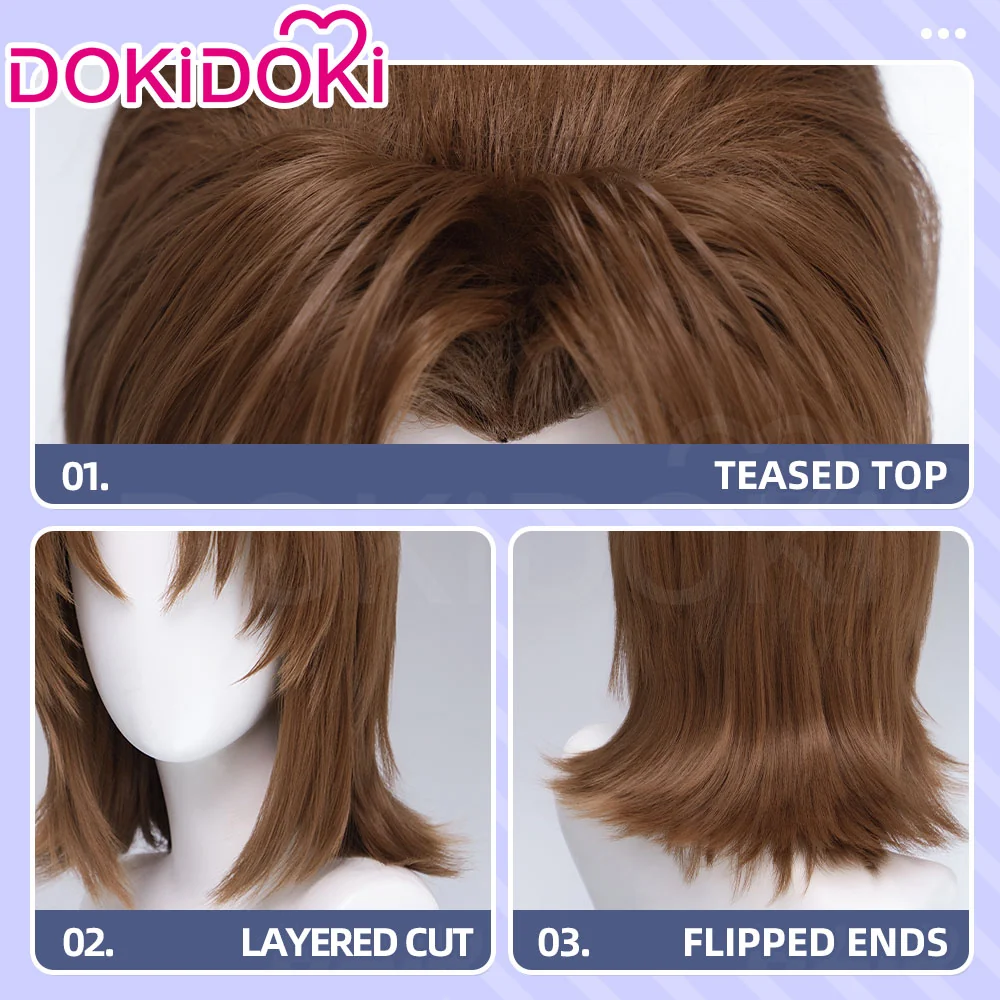 【Ready For Ship】DokiDoki Anime Cosplay Wig Short Brown Hair - Image 4