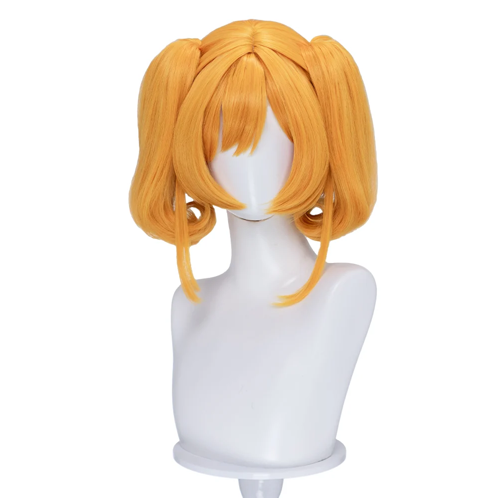 【Ready For Ship】DokiDoki Anime Cosplay Wig Short Curly Orange Hair Pigtails - Image 2